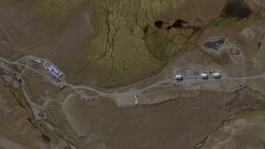 <div class="paragraphs"><p> A satellite view shows equipment at the Pankovo test site in Yuzhny Island, on the Barents Sea archipelago of Novaya Zemlya, Russia.</p></div>
