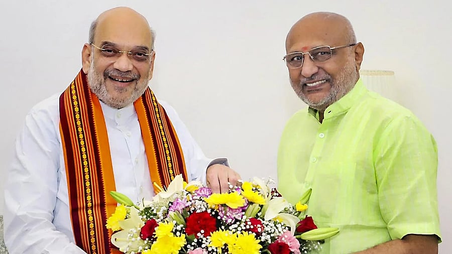 <div class="paragraphs"><p>Amit Shah during a meeting with CP Radhakrishnan</p></div>