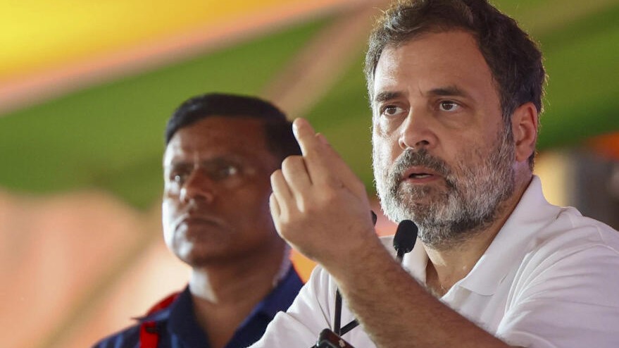 <div class="paragraphs"><p>In this image released by AICC on Aug. 17, 2025, LoP in the Lok Sabha and Congress leader Rahul Gandhi addresses the gathering during the 'Voter Adhikar Yatra', in Sasaram.</p></div>