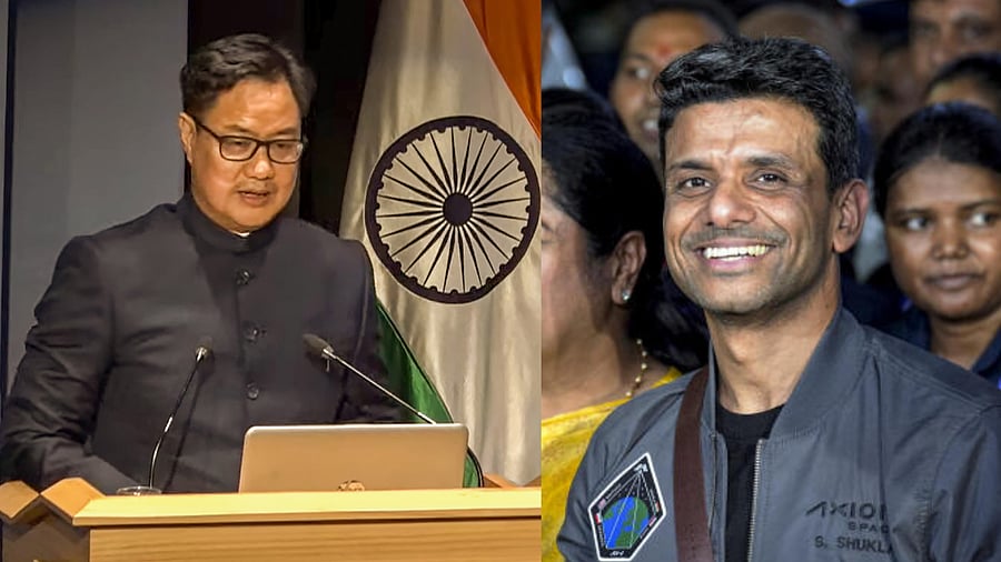 <div class="paragraphs"><p>Kiren Rijiju (L) and Shubhanshu Shukla (R)</p></div>
