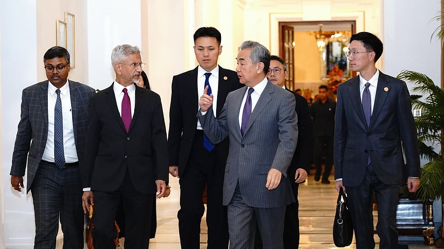 <div class="paragraphs"><p>MEA S Jaishankar with China's Wang Yi in Delhi.&nbsp;</p></div>
