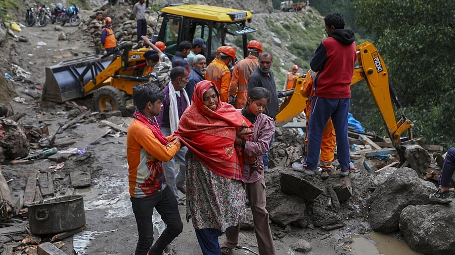 <div class="paragraphs"><p>Search and rescue operation underway at cloudburst-hit Chisoti village, in Jammu and Kashmir’s Kishtwar district.</p></div>