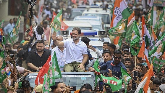 <div class="paragraphs"><p>LoP in the Lok Sabha and Congress leader Rahul Gandhi, LoP in Bihar Assembly and RJD leader Tejashwi Yadav during 'Voter Adhikar Yatra'. </p></div>