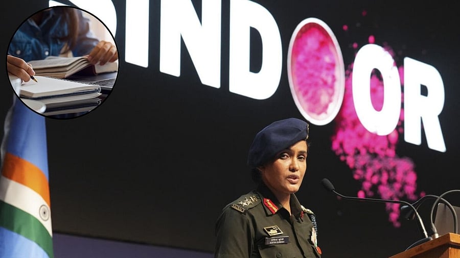 <div class="paragraphs"><p>File photo of Army officer Col Sofiya Qureshi addresses a press conference regarding 'Operation Sindoor'.</p></div>