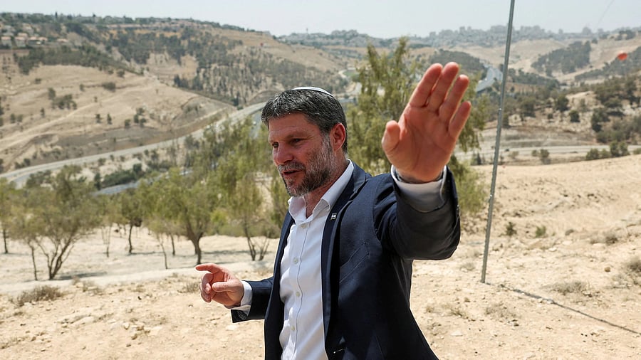 <div class="paragraphs"><p>Israeli Finance Minister Bezalel Smotrich gestures.</p></div>