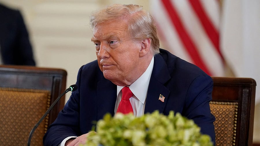 <div class="paragraphs"><p>US President Donald Trump listens during a meeting with Ukrainian President Volodymyr Zelenskiy (not pictured) and European leaders.</p></div>