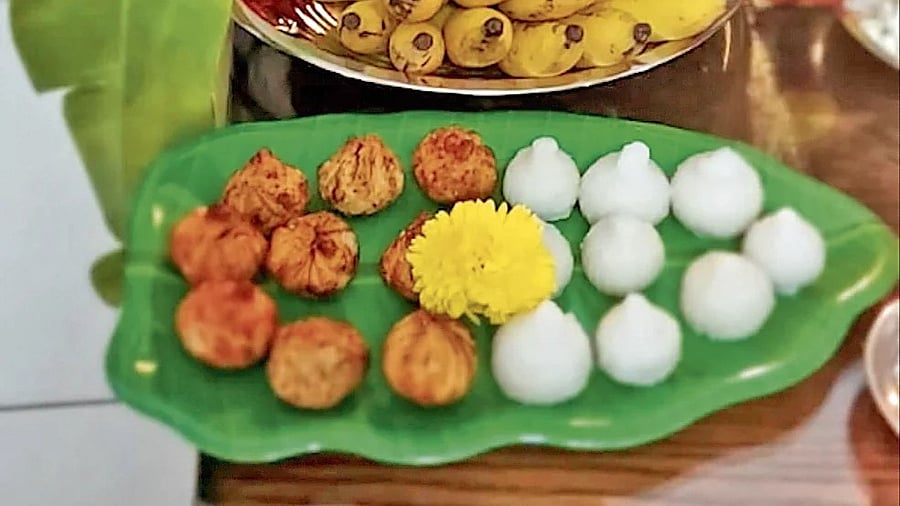 Nidhi Mehta sources special homeground rice flour from Pune for her steamed modaks.