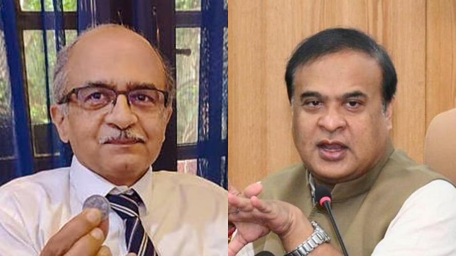 <div class="paragraphs"><p>Senior advocate Prashant Bhushan (L) and&nbsp;Assam Chief Minister Himanta Biswa Sarma.</p></div>