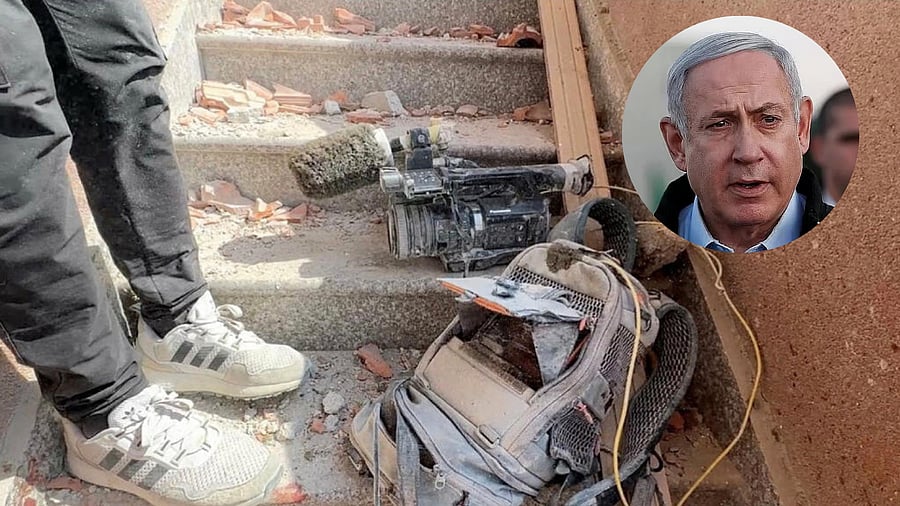 <div class="paragraphs"><p>Equipment used by Palestinian cameraman Hussam al-Masri, who was a contractor for Reuters, lies at the site where he was killed, along with other journalists and people, in Israeli strikes on Nasser hospital, in Khan Younis in the southern Gaza Strip, in this still image taken from video, August 25, 2025.</p></div>