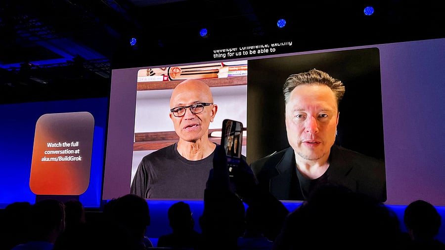 <div class="paragraphs"><p>Microsoft CEO Satya Nadella holds a virtual conversation with xAI CEO Elon Musk </p></div>