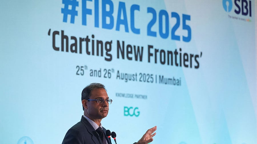 <div class="paragraphs"><p>RBI Governor Sanjay Malhotra speaking atthe FIBAC banking conference in Mumbai, on Monday. </p></div>