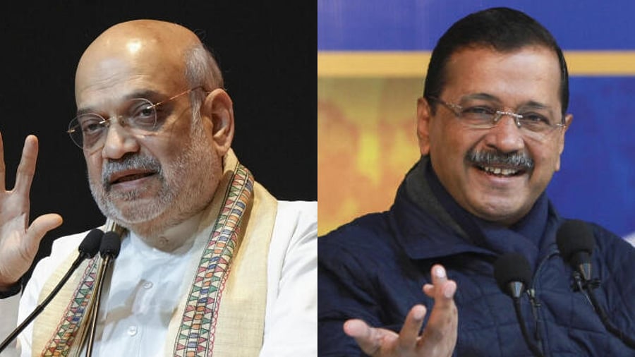 <div class="paragraphs"><p>Union Home Minister Amit Shah (L) and AAP's&nbsp;Arvind Kejriwal.</p></div>