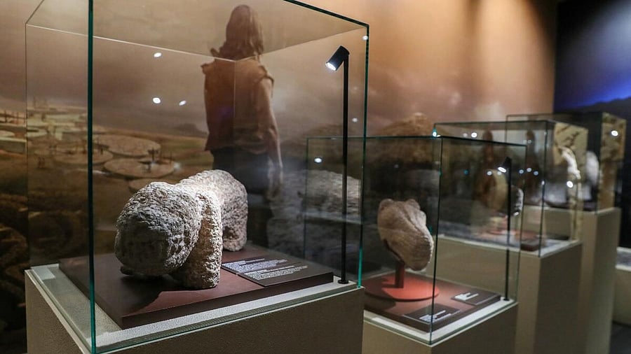 <div class="paragraphs"><p>Animal sculptures, discovered at the Karahan Tepe archaeological site, are on display at the "Golden Age of Archaeology" exhibition at the Presidential Complex Exhibition Hall in Ankara, Turkey.</p></div>