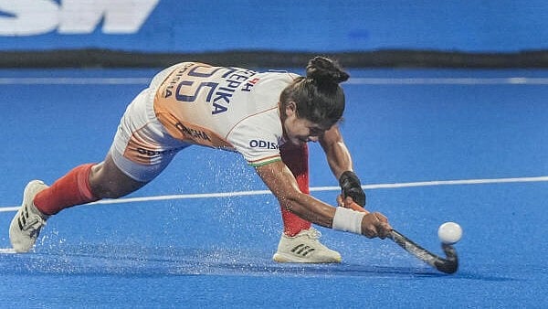 <div class="paragraphs"><p>India's Deepika takes a shot during the Women's Asian Champions Trophy 2024.</p></div>