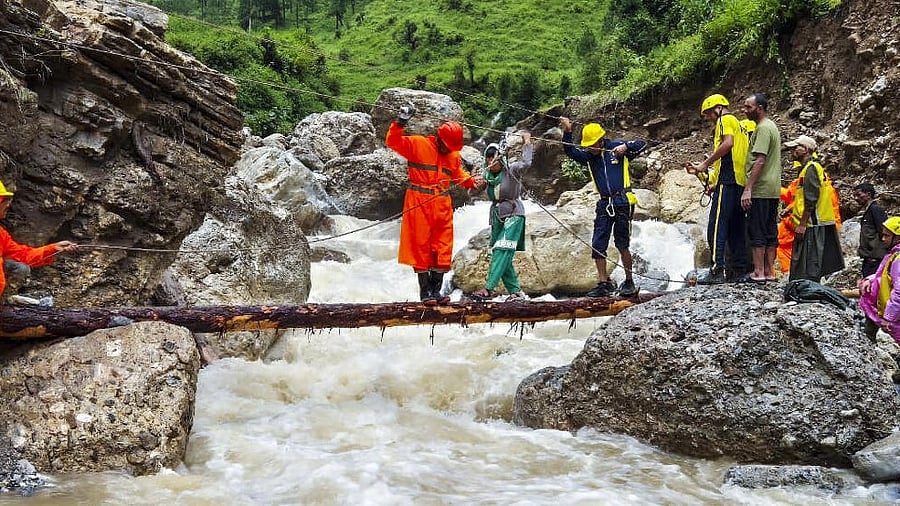 <div class="paragraphs"><p>Rescue op at a disaster-hit village in Bageshwar</p></div>