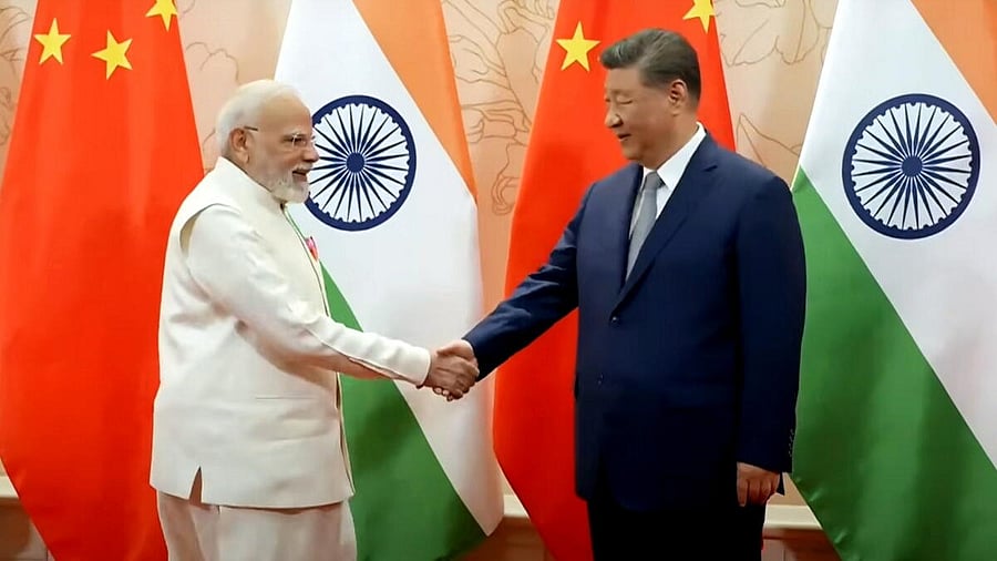 <div class="paragraphs"><p>Prime Minister Narendra Modi with Chinese President Xi Jinping during a meeting, in Tianjin, China.</p></div>