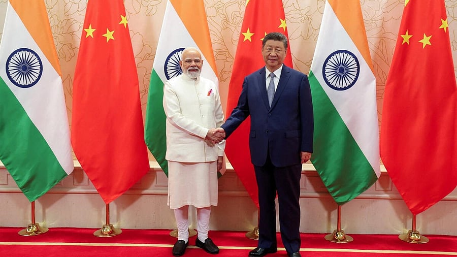 <div class="paragraphs"><p>India's Prime Minister Narendra Modi shakes hands with Chinese President Xi Jinping during a meeting on the sidelines of Shanghai Cooperation Organisation (SCO) Summit in Tianjin, China, August 31, 2025.</p></div>