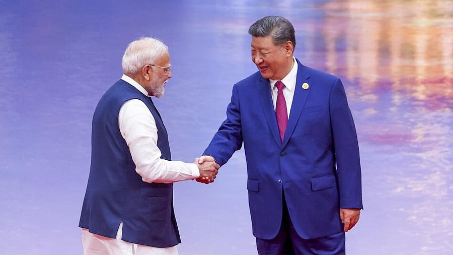 <div class="paragraphs"><p>Prime Minister Narendra Modi with Chinese President Xi Jinping during the Shanghai Cooperation Organisation (SCO) Summit at Tianjin Meijiang Convention Centre, in Tianjin, China.</p></div>