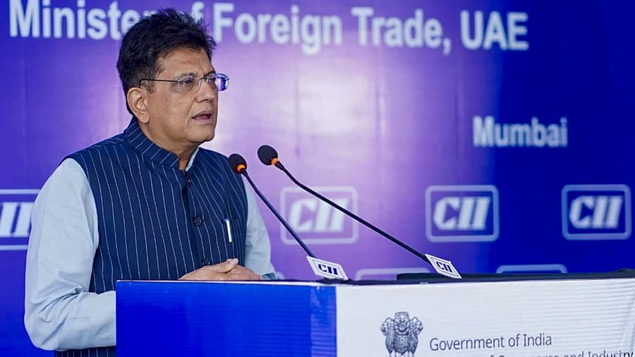 <div class="paragraphs"><p>Union Commerce and Industry Minister Piyush Goyal addresses a gathering of industry leaders.</p></div>