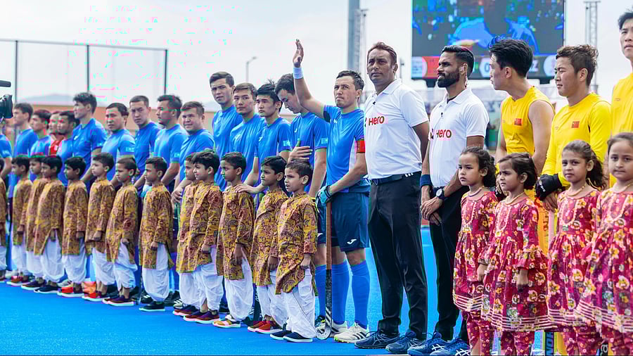 <div class="paragraphs"><p>Kazakhstan, led by Yerkebulan Dyussebekov (with raised hand), is the lowest-ranked team at the Asia Cup in Rajgir, Bihar.</p></div>