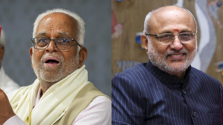 <div class="paragraphs"><p>Opposition's vice presidential candidate B Sudershan Reddy (L) and&nbsp;C P Radhakrishnan.</p></div>