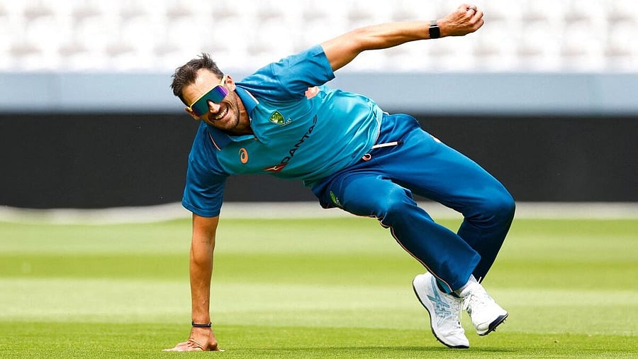 <div class="paragraphs"><p>Australia's Mitchell Starc during practice.</p></div>