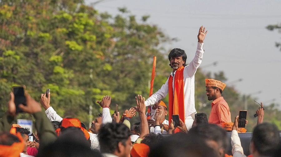 <div class="paragraphs"><p>Maratha quota activist Manoj Jarange-Patil during a protest in Navi Mumbai. </p></div>
