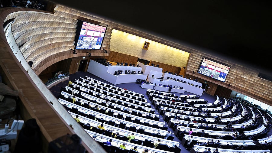 <div class="paragraphs"><p>Thailand's Prime Minister Paetongtarn Shinawatra delivers her government's policy proposal to parliament at the Parliament in Bangkok, Thailand.</p></div>