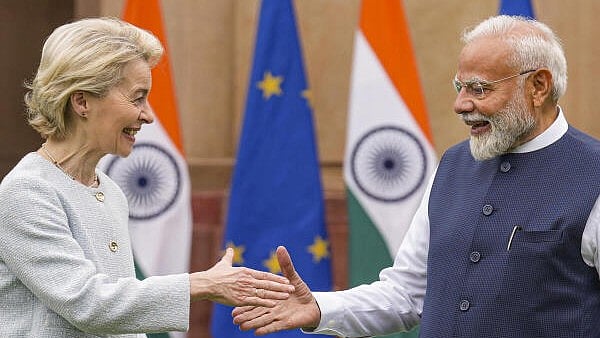 <div class="paragraphs"><p>Prime Minister Narendra Modi and President of the European Commission Ursula von der Leyen.</p></div>