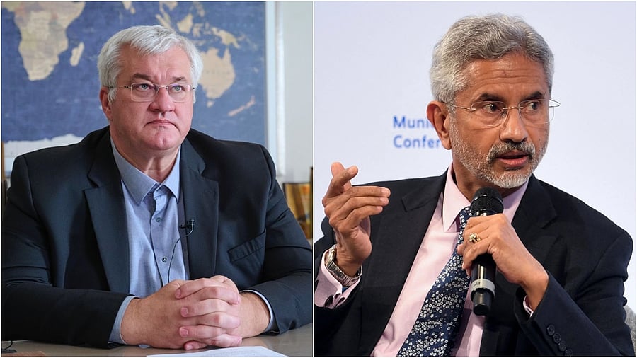 <div class="paragraphs"><p>Ukraine's Andrii Sybiha(L), S Jaishankar</p></div>