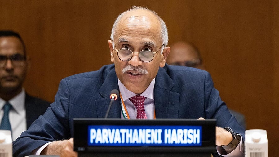 <div class="paragraphs"><p>Permanent Representative of India to the United Nations Harish Parvathaneni.</p></div>