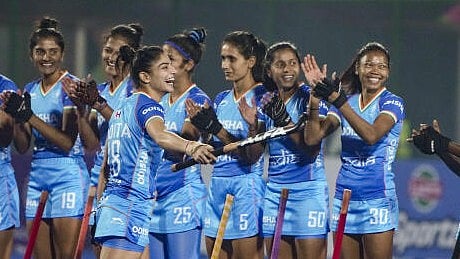 <div class="paragraphs"><p>Udita Duhan being acknowledged by teammates.</p></div>