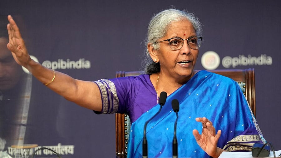 <div class="paragraphs"><p>Union Finance Minister Nirmala Sitharaman addresses the media regarding the 56th GST Council meeting, in New Delhi.&nbsp;</p></div>