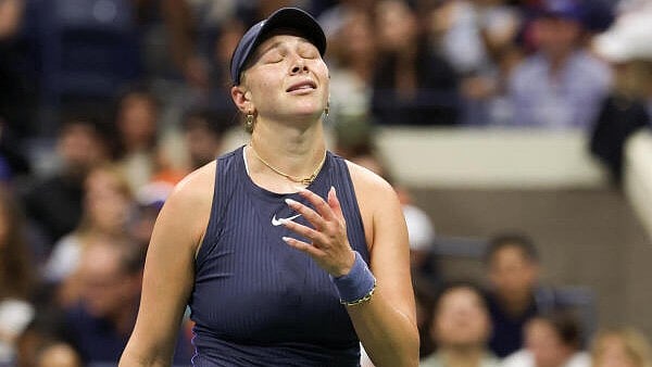 <div class="paragraphs"><p>Amanda Anisimova (USA) reacts in the women's singles final against Aryna Sabalenka (not pictured) of the 2025 US Open tennis championships at Billie Jean King National Tennis Center.</p></div>