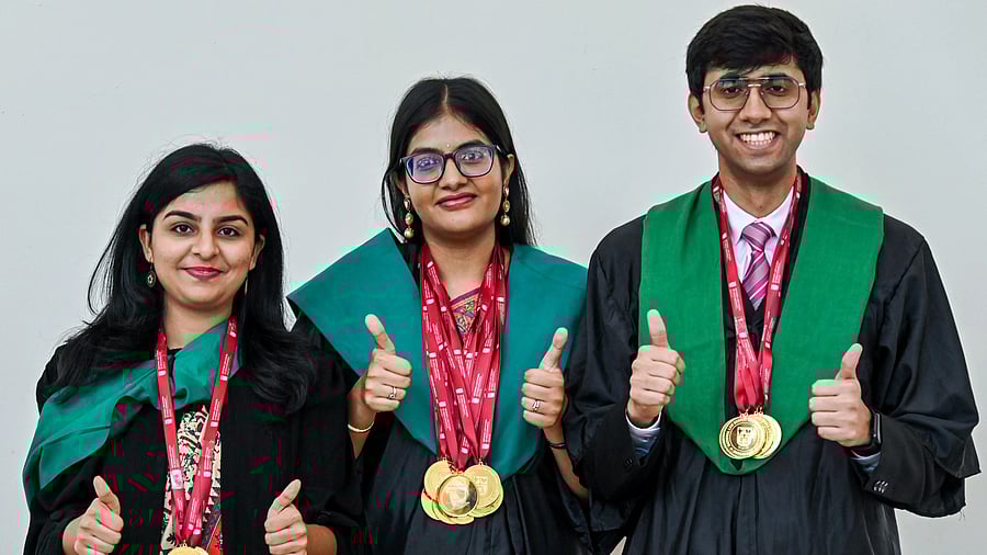 <div class="paragraphs"><p>(L-R) Shivi Dangi, Radhika Singhal and Shreyas Sinha.</p></div>