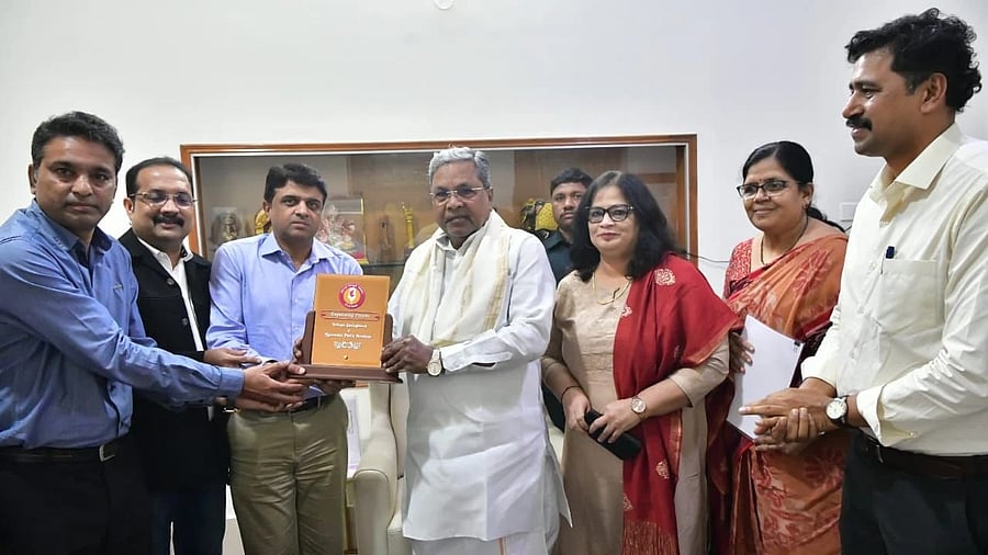 <div class="paragraphs"><p>Karnataka Chief Minister Siddaramaiah during the signing of the MoU with Springboard, Infosys's CSR programme.</p></div>