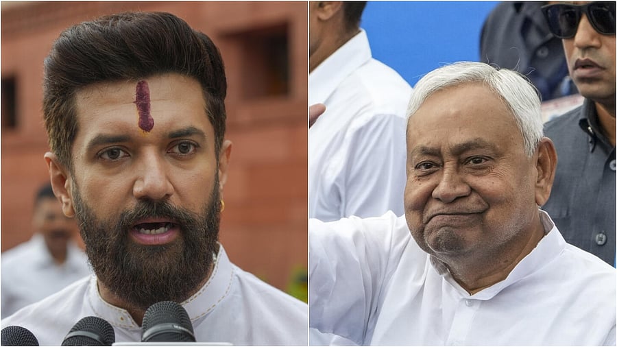 <div class="paragraphs"><p>Chirag Paswan (left) and Nitish Kumar. </p></div>