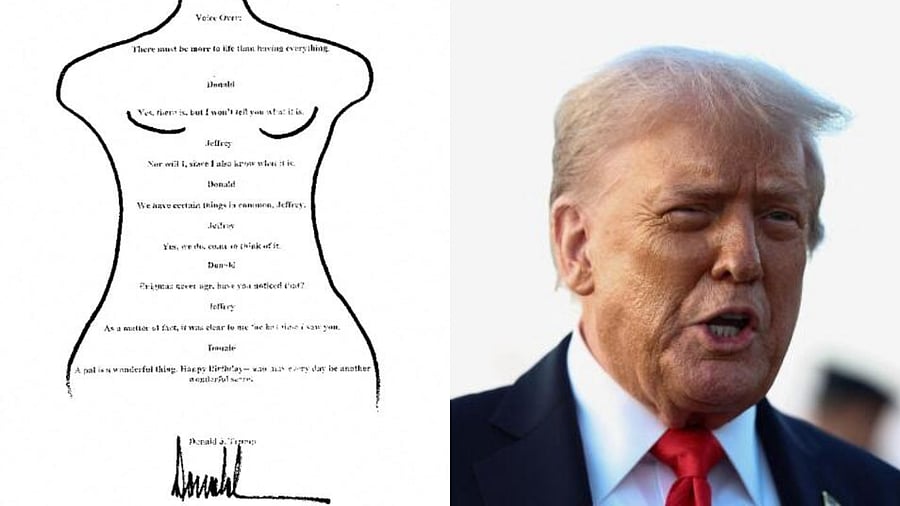 <div class="paragraphs"><p>A birthday letter that US President Donald Trump (R) allegedly wrote to sex offender Jeffrey Epstein more than 20 years ago is seen as presented by the Democrats in the US House of Representatives on their X account.</p></div>