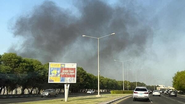 <div class="paragraphs"><p>Smoke rises after several blasts were heard in Doha, Qatar.</p></div>