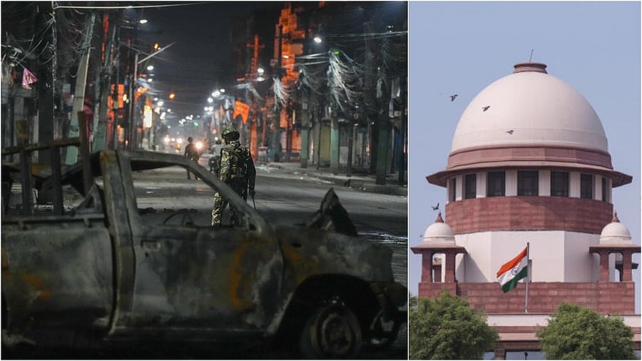 <div class="paragraphs"><p>Nepal Army troops patrol streets amid protests(L), Supreme Court of India</p></div>