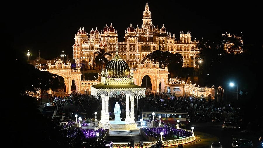 <div class="paragraphs"><p>An illuminated Mysuru city during Dasara. </p></div>