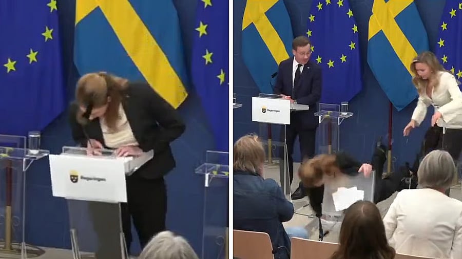 <div class="paragraphs"><p><a href="https://www.deccanherald.com/tags/sweden">Sweden</a>'s newly appointed health minister Elisabet Lann, collapsed on stage, while addressing a press conference</p></div>