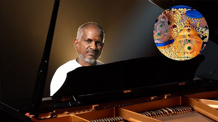<div class="paragraphs"><p>Musician Ilaiyaraaja offered diamond studded crown (kirita) to Kollur Mookambika (inset).</p></div>