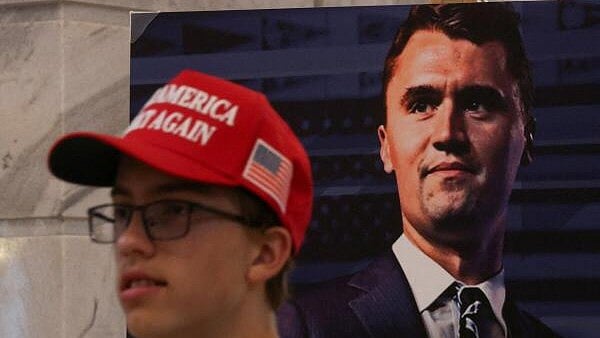 <div class="paragraphs"><p>A poster of U.S. right-wing activist, commentator, Charlie Kirk, an ally of US President Donald Trump, who was fatally shot during an event at Utah Valley University.</p></div>