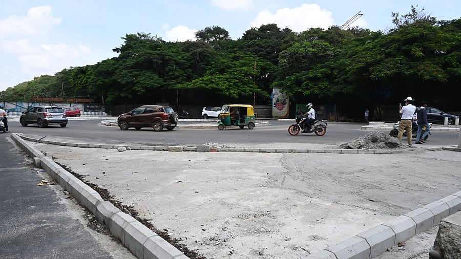 <div class="paragraphs"><p>Currently, a traffic circle and a few traffic islands are in place at C N R Rao Circle. Finishing touches are pending. </p></div>
