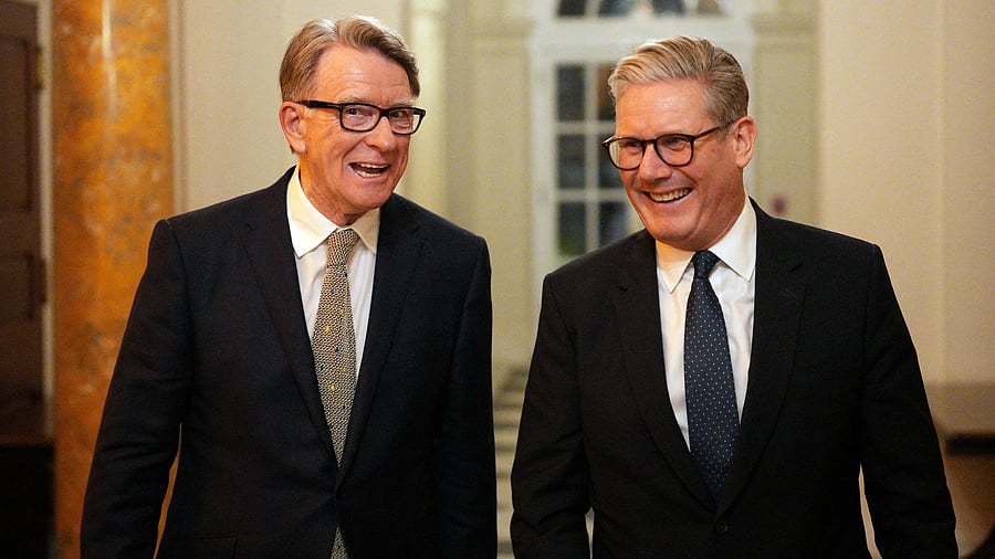 <div class="paragraphs"><p> British Prime Minister Keir Starmer with  Peter Mandelson.</p></div>