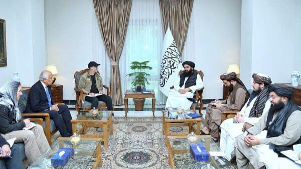 <div class="paragraphs"><p>Taliban's Foreign Minister Amir Khan Muttaqi holds a meeting with Adam Boehler, U.S. President Donald Trump's Special Envoy for Hostage Affairs.</p></div>