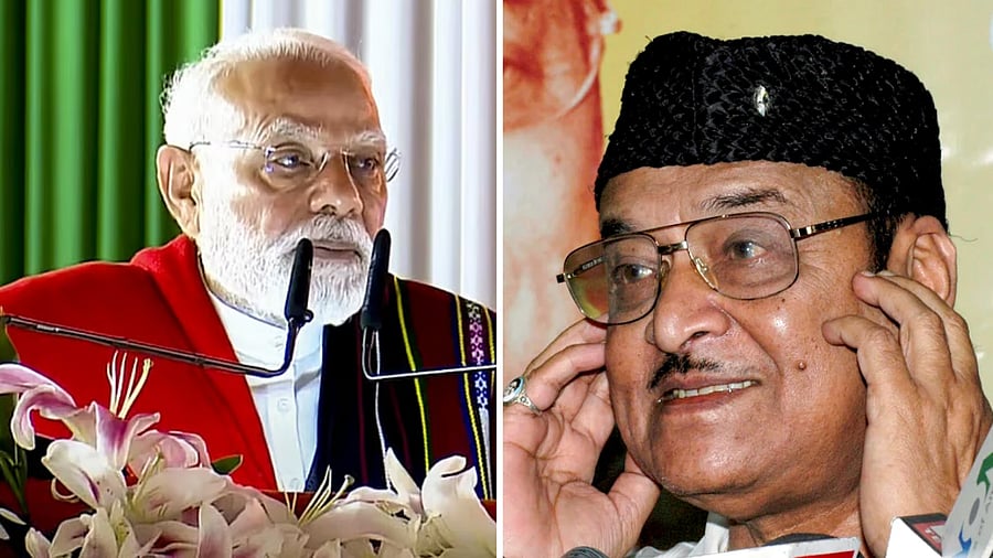 <div class="paragraphs"><p>PM Modi (L) and&nbsp;Bhupen Hazarika (R).</p></div>