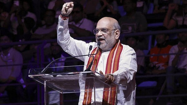 <div class="paragraphs"><p>Union Home Minister Amit Shah addresses the gathering during the inauguration of Veer Savarkar Sports Complex, in Ahmedabad, Gujarat.</p></div>