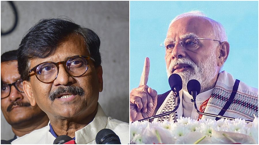 <div class="paragraphs"><p>Sanjay Raut (L) and Narendra Modi (R).</p></div>